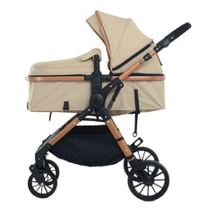 Cărucior 3 în 1 KIDOO – auto i-Size, landou, scaun sport și scoică auto. Suspensii, pliere rapidă, copertină extensibilă, centură 5 puncte. Ideal 0–36 luni. Sistem complet pentru părinți.