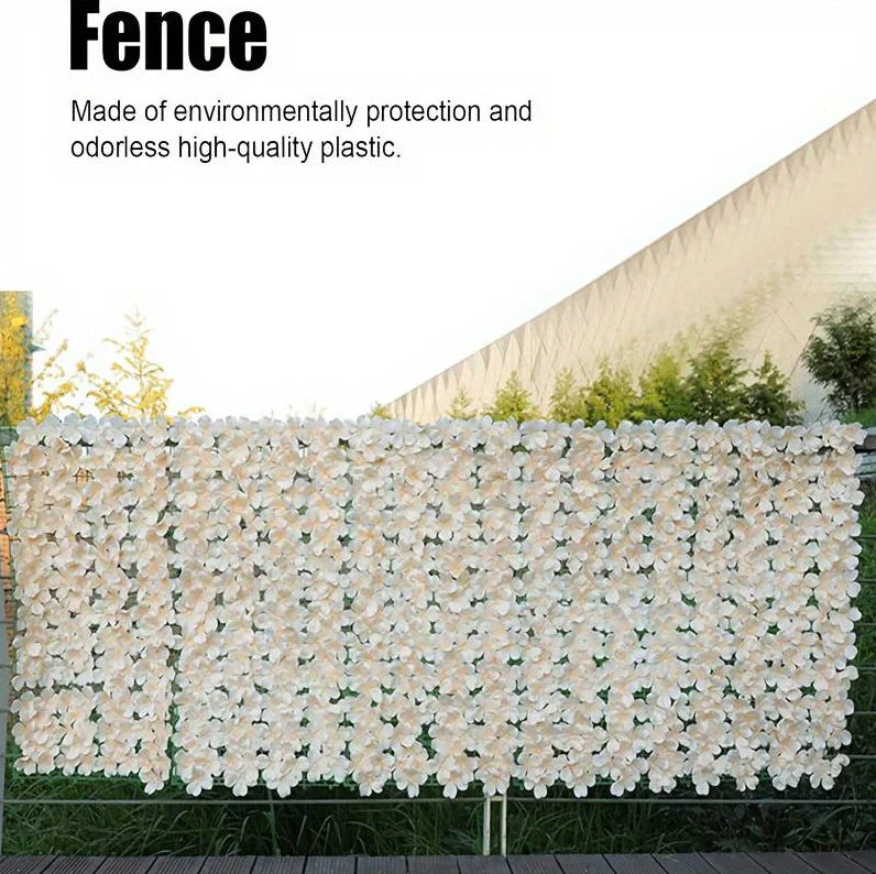 Rulou Artificial de Gard Viu, AT PERFORMANCE din PE Anti-UV, Flori Alb Rose, 100x300 cm