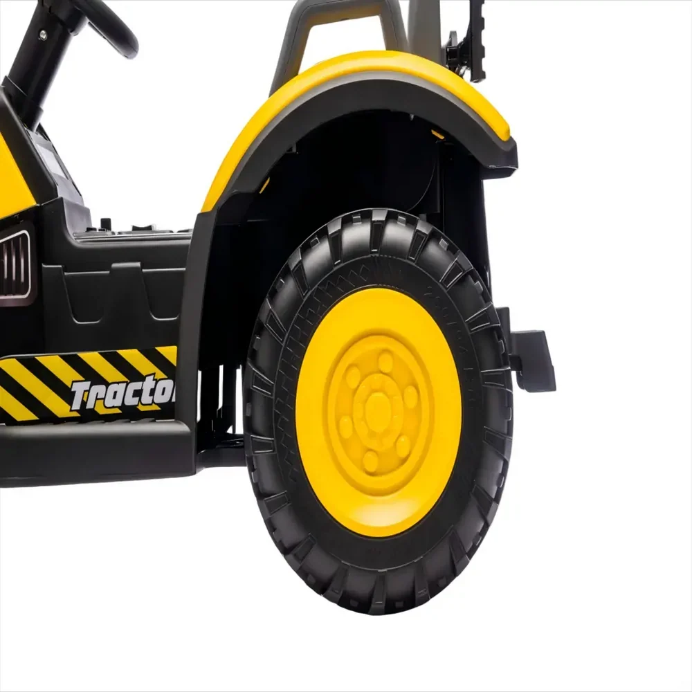 Tractor Electric KIDOO pentru Copii cu Telecomandă 2.4G, Remorcă Detașabilă, 12V 4.5Ah, 2 Motoare 380, Lumini LED, Muzică, Centură de Siguranță