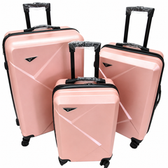 Set 3 Valize de Voiaj ABS, Mare 73 cm + Medie 65 cm + Cabină 55 cm, Roți Duble 360°, Mâner Telescopic, Carcasă Rigidă Rezistentă (Copie)