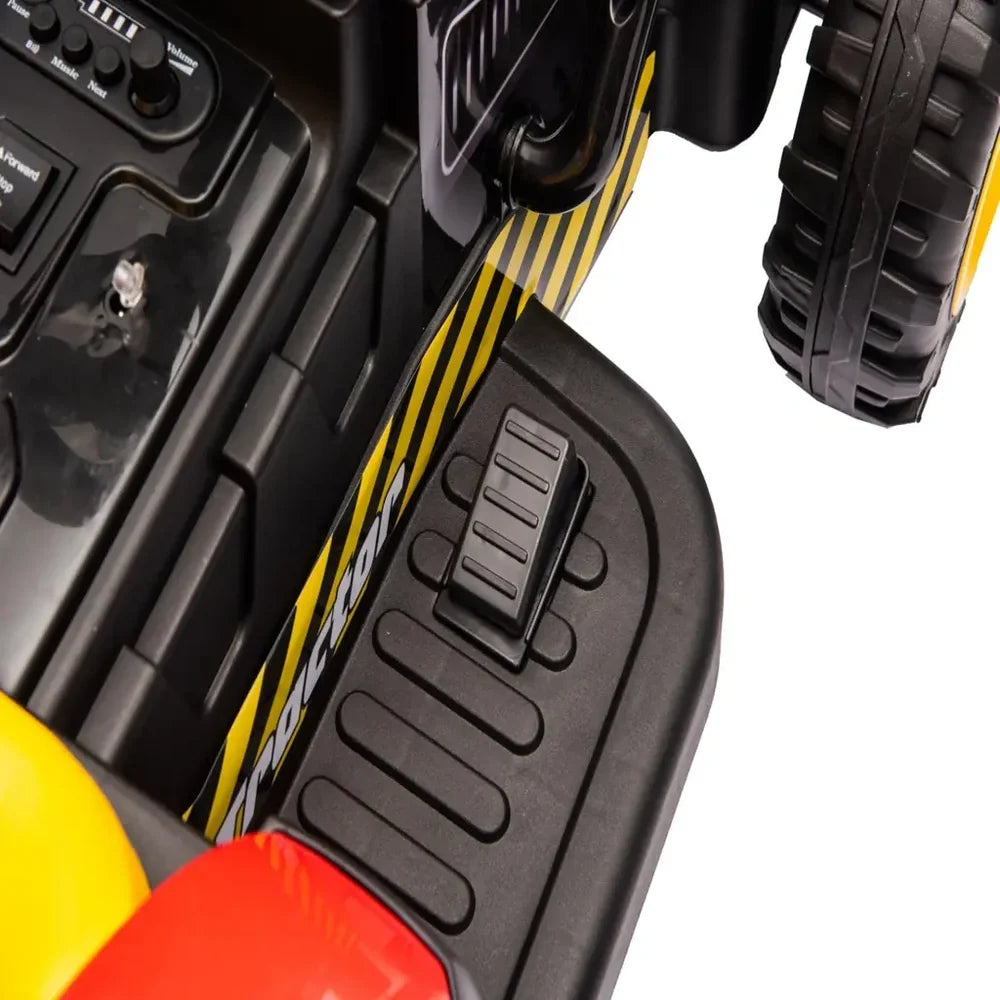 Tractor Electric KIDOO pentru Copii cu Telecomandă 2.4G, Remorcă Detașabilă, 12V 4.5Ah, 2 Motoare 380, Lumini LED, Muzică, Centură de Siguranță