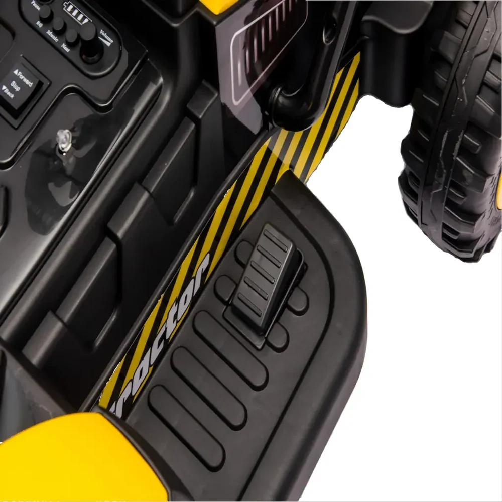 Tractor Electric KIDOO pentru Copii cu Telecomandă 2.4G, Remorcă Detașabilă, 12V 4.5Ah, 2 Motoare 380, Lumini LED, Muzică, Centură de Siguranță