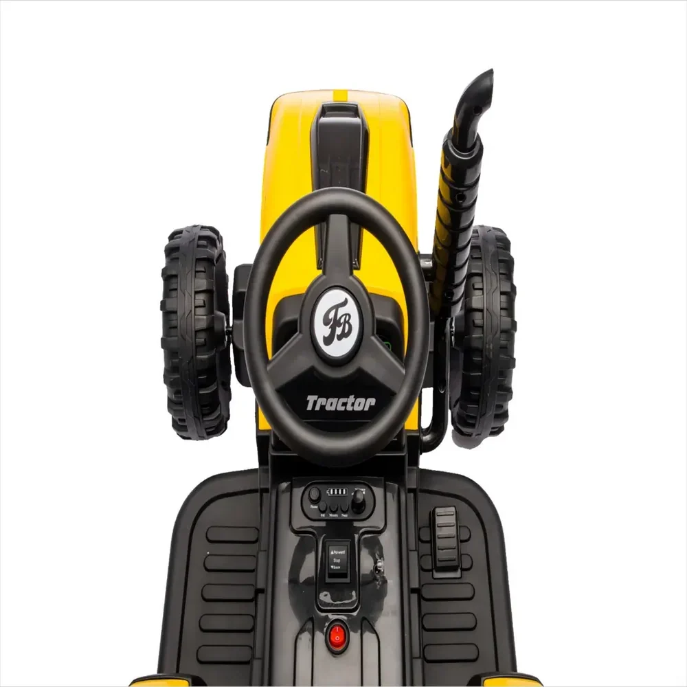 Tractor Electric KIDOO pentru Copii cu Telecomandă 2.4G, Remorcă Detașabilă, 12V 4.5Ah, 2 Motoare 380, Lumini LED, Muzică, Centură de Siguranță