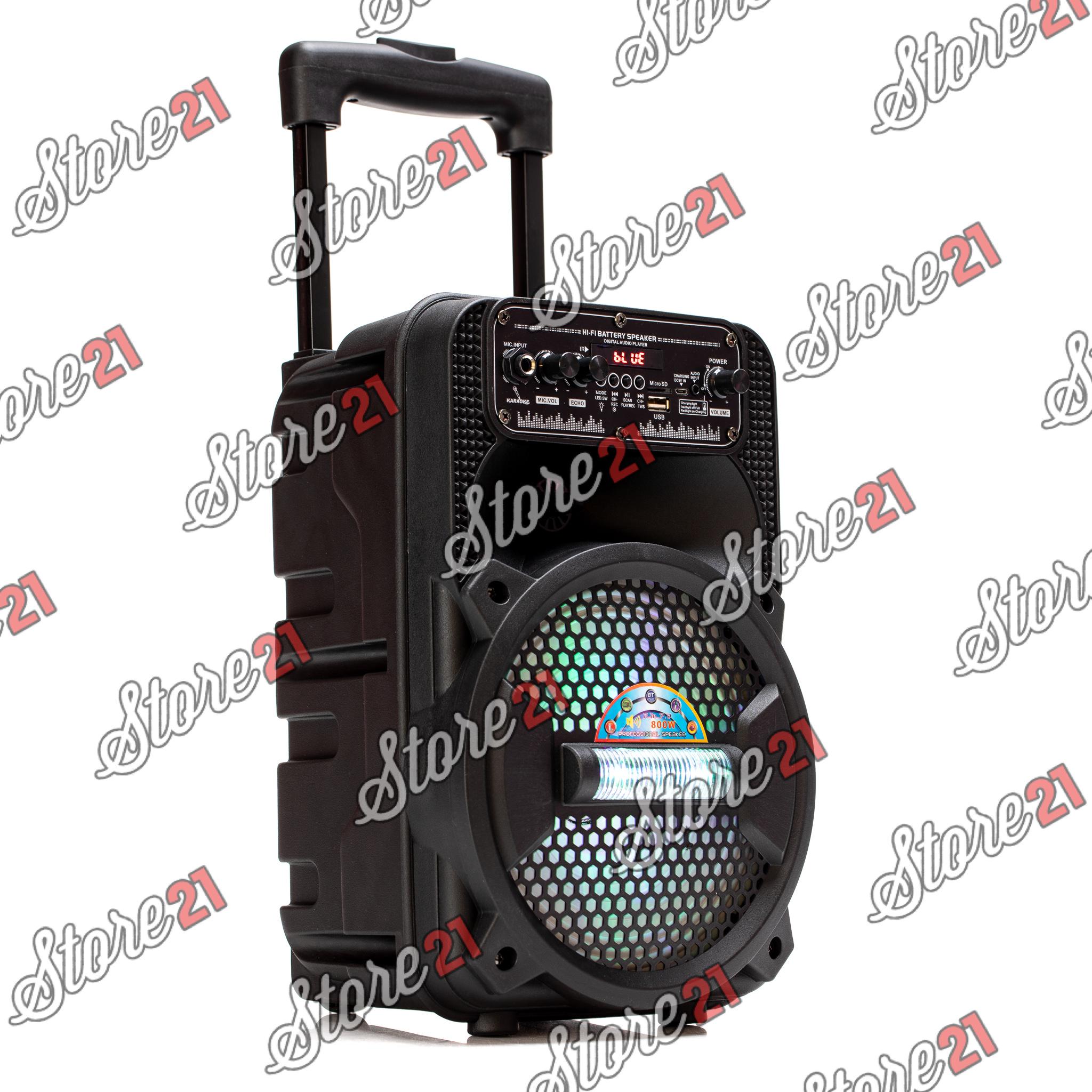 Boxa Activa Profesionala Portabila 250 W Troler 8 Inch ,Microfon , USB, Radio, Bluetooth,Telcomanda,cadou BRATARA+ Casti telefon
