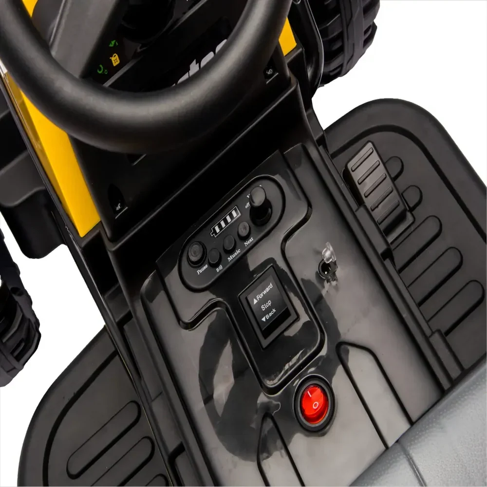 Tractor Electric KIDOO pentru Copii cu Telecomandă 2.4G, Remorcă Detașabilă, 12V 4.5Ah, 2 Motoare 380, Lumini LED, Muzică, Centură de Siguranță