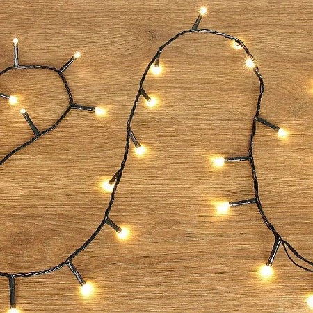 Rola Instalatie de Craciun Liniara, AT PERFORMANCE®, 8 Jocuri de Lumini Interschimbabile, Alimentare La Priza Pentru Interior/Exterior, Rola 100m, Fir Negru, Alb Cald.