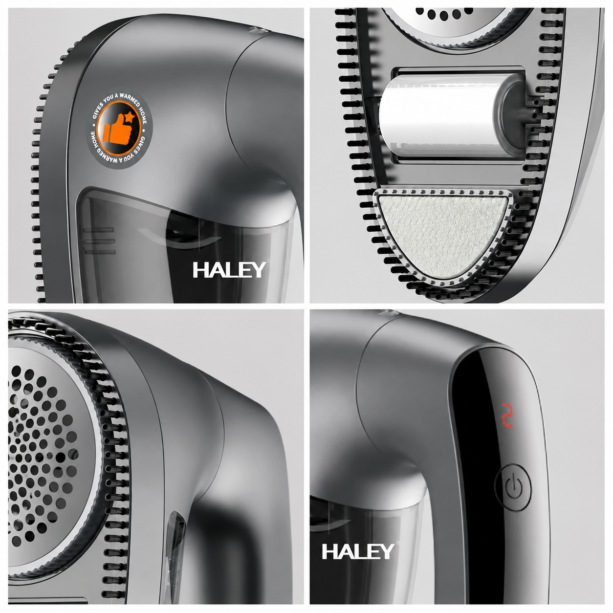 Aparat Electric 2 În 1 Pentru Îndepărtarea Scamelor Haley HY-127, 5W, Acumulator 1200mAh, 6 Lame, Mâner Rotativ 180°, Afișaj LED, Reîncărcabil USB
