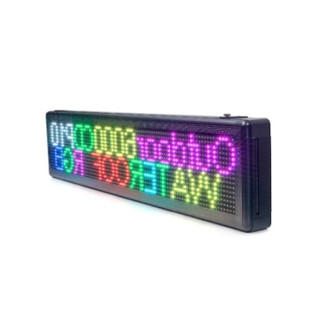 Reclama Luminoasa 100 x 40 cm, LED RGB, Vizualizare 120°, Temperatura, Carcasa Neagra, afisaj mesaj programabil, exterior