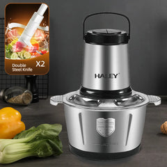 Tocător de alimente HALEY HY-1225 – Putere de 500W și vas de 2L din inox pentru tocare rapidă și eficientă