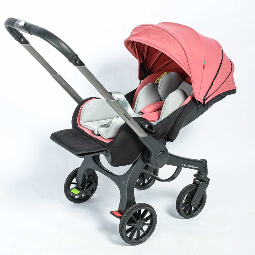 Cărucior travel 4 în 1 pentru Bebeluși Stroller Plus 2053 – Sistem Multifuncțional, 0-3 Ani