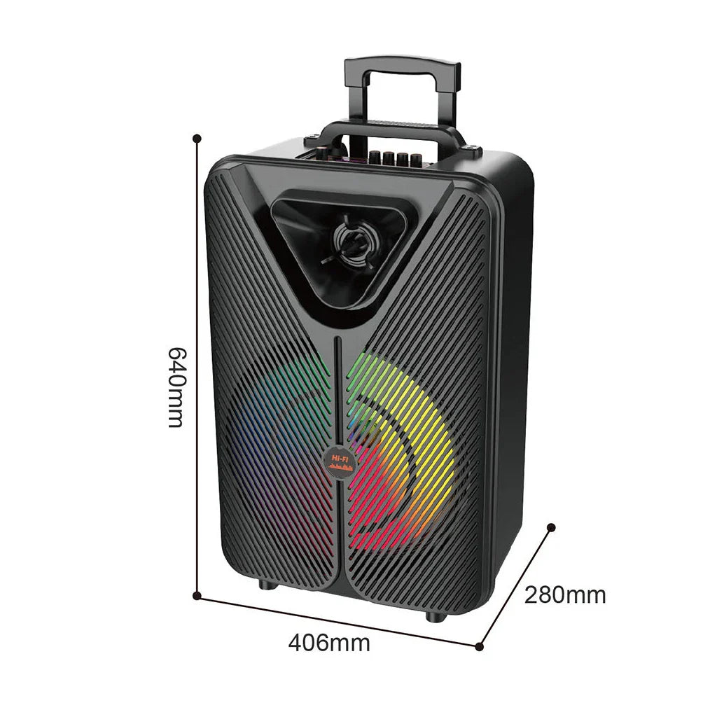 Boxă Portabilă Bluetooth Sing-e ZQS15123, 15”, 40W, Lumini RGB, 2 Microfoane & Telecomandă