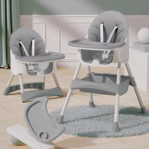 Scaun Multifuncțional 4 în 1– Design Modern și Portabil gri, Reglabil pe Înălțime și Înclinare, Ideal pentru Copii
