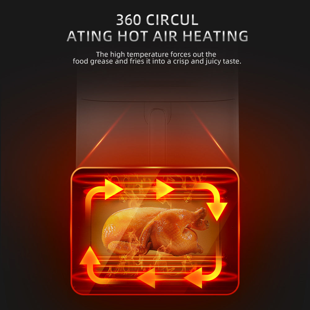 Friteuză cu Aer Cald Haley 6L – Eleganță și Gătit Inteligent în Bucătăria Ta