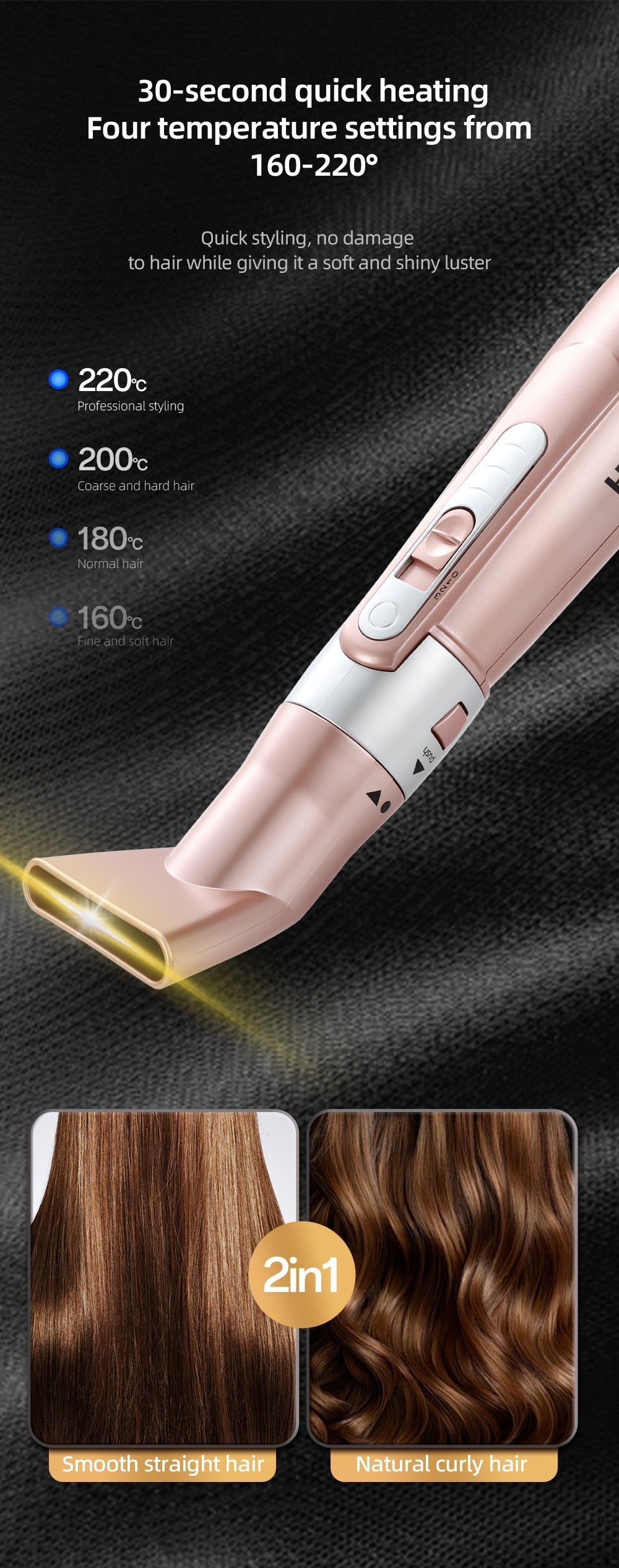 Uscător de Păr 7 în 1 HALEY – Ondulator Multifuncțional cu Ionizare, Protecție Termică, 800W, Accesorii Incluse, Ideal pentru Coafare Profesională Acasă