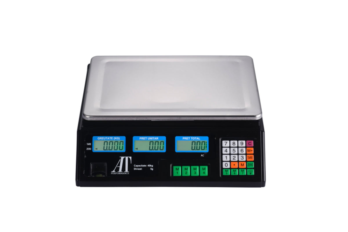 Cantar Electronic At Performance, 40 kg, Cu Afisaj LCD, Negru