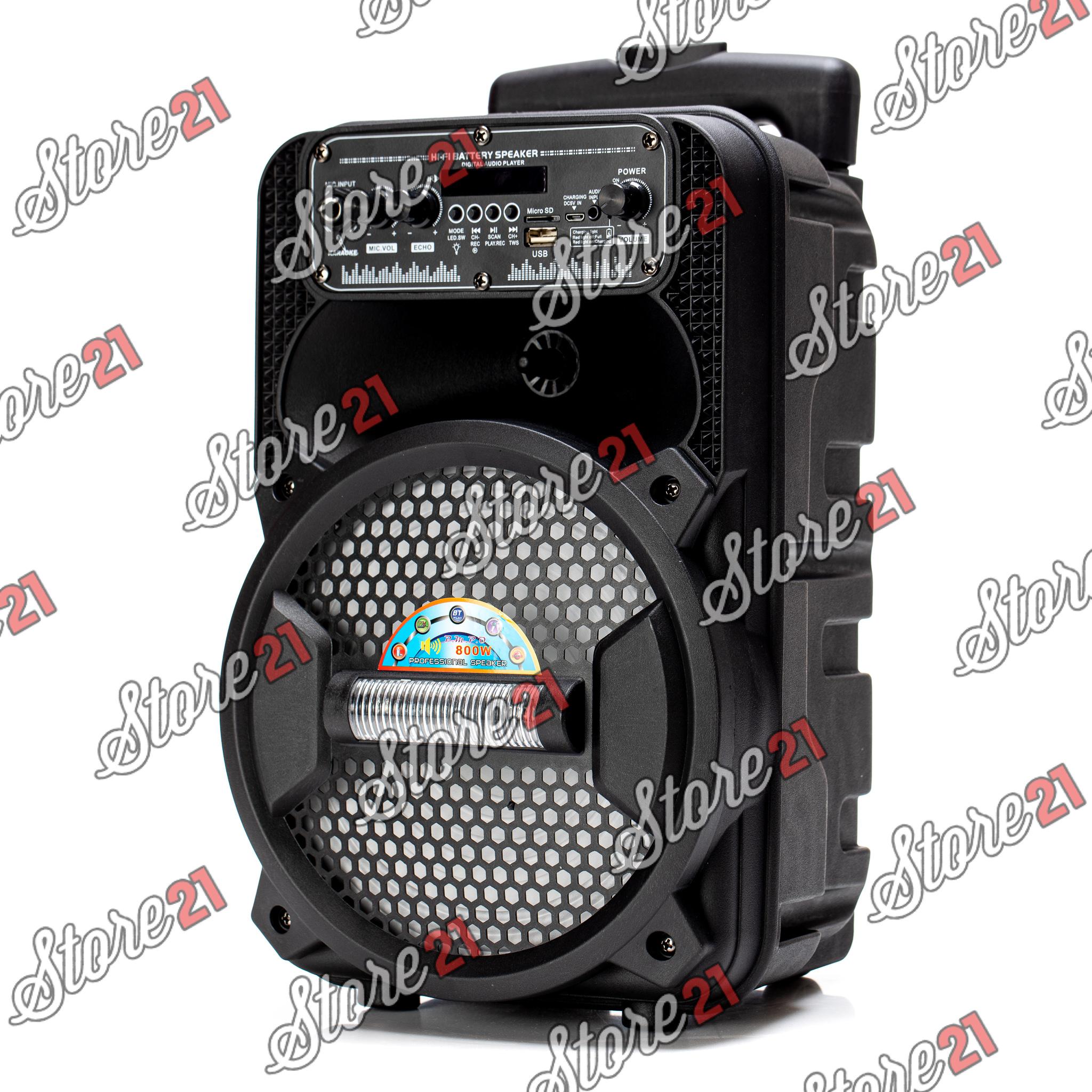 Boxa Activa Profesionala Portabila 250 W Troler 8 Inch ,Microfon , USB, Radio, Bluetooth,Telcomanda,cadou BRATARA+ Casti telefon