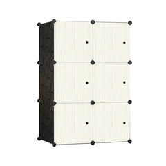 Dulap modular pentru copii, crem, AT PERFORMANCE®, 6 rafturi, durabil, 74X37X110 cm