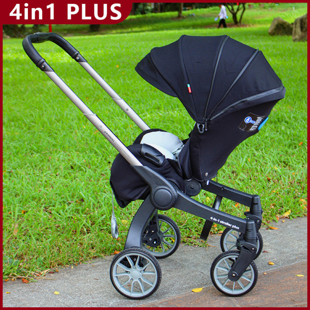 Cărucior travel 4 în 1 pentru Bebeluși Stroller Plus 2053 – Sistem Multifuncțional, 0-3 Ani