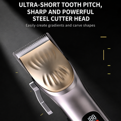 Mașină de Tuns Profesională HALEY HY-4510, Lamă Ceramică, 5 Trepte de Tăiere, Acumulator 1200mAh, Autonomie 120 Min, Încărcare USB Type-C, Display Digital