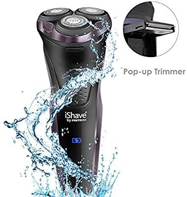 Aparat de ras portabil , Trei lame elastice adaptabile la forma fetei,  Lame otel, Rezistent la apa IPX6+Cadou Masina De Tuns Baterii-Trimmer Profesional