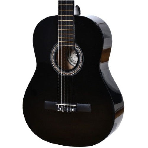 Chitara AT PERFORMANCE®, Clasica 4/4 Neagra, 38" (95cm), Lemn, 6 Corzi metalice, 20 De Taste.