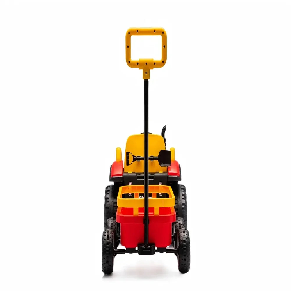 Tractor Electric KIDOO pentru Copii cu Telecomandă 2.4G, Remorcă Detașabilă, 12V 4.5Ah, 2 Motoare 380, Lumini LED, Muzică, Centură de Siguranță