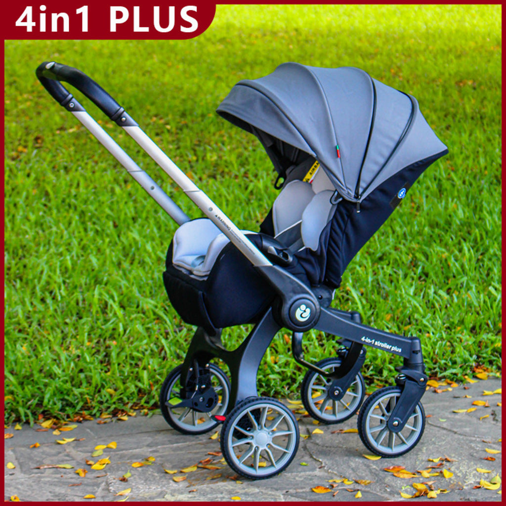 Cărucior travel 4 în 1 pentru Bebeluși Stroller Plus 2053 – Sistem Multifuncțional, 0-3 Ani