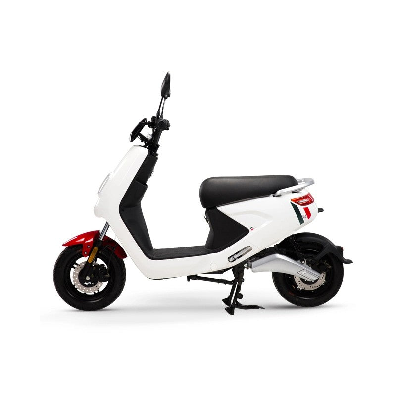 Scuter Electric N-Moto LX04 – Alb, Motor BOSCH 1440W, Autonomie 80 km, Viteză 25 km/h, Fără Permis, CIV, COC & EEC+ Cadou Tricou N-Moto