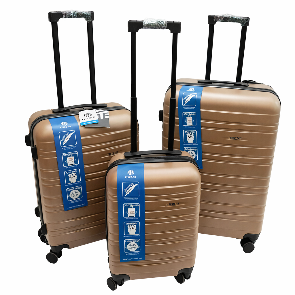 Set 3 Valize Rigide ABS cu Roți 360° – Mare 73 cm, Medie 65 cm, Cabină 55 cm