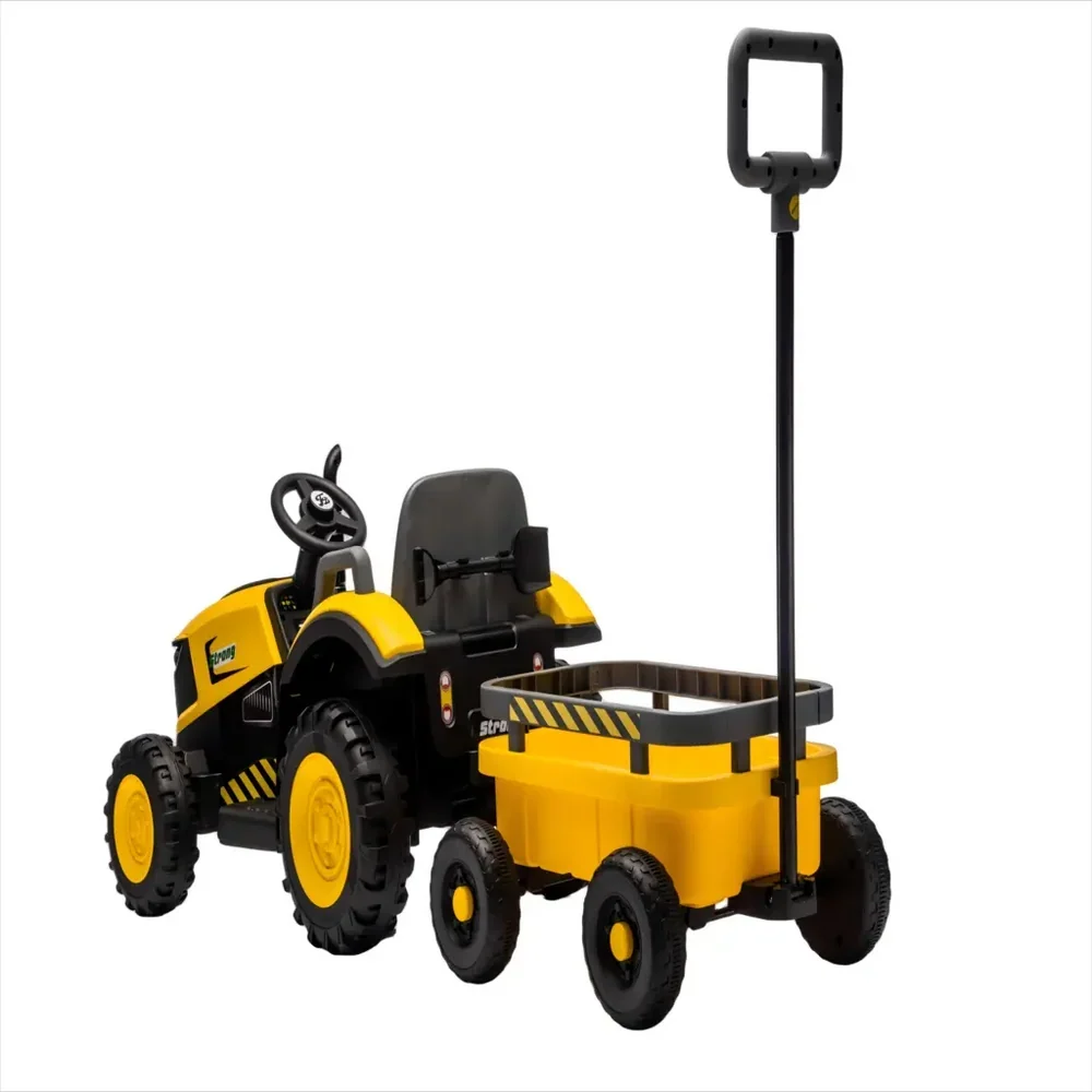 Tractor Electric KIDOO pentru Copii cu Telecomandă 2.4G, Remorcă Detașabilă, 12V 4.5Ah, 2 Motoare 380, Lumini LED, Muzică, Centură de Siguranță