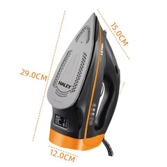 Fier de călcat cu abur HALEY® HY-2053, 2600W, Talpă ceramică, Rezervor 350ml, Funcție Abur Vertical, Auto-curățare, Anti-Picurare, Negru/Portocaliu