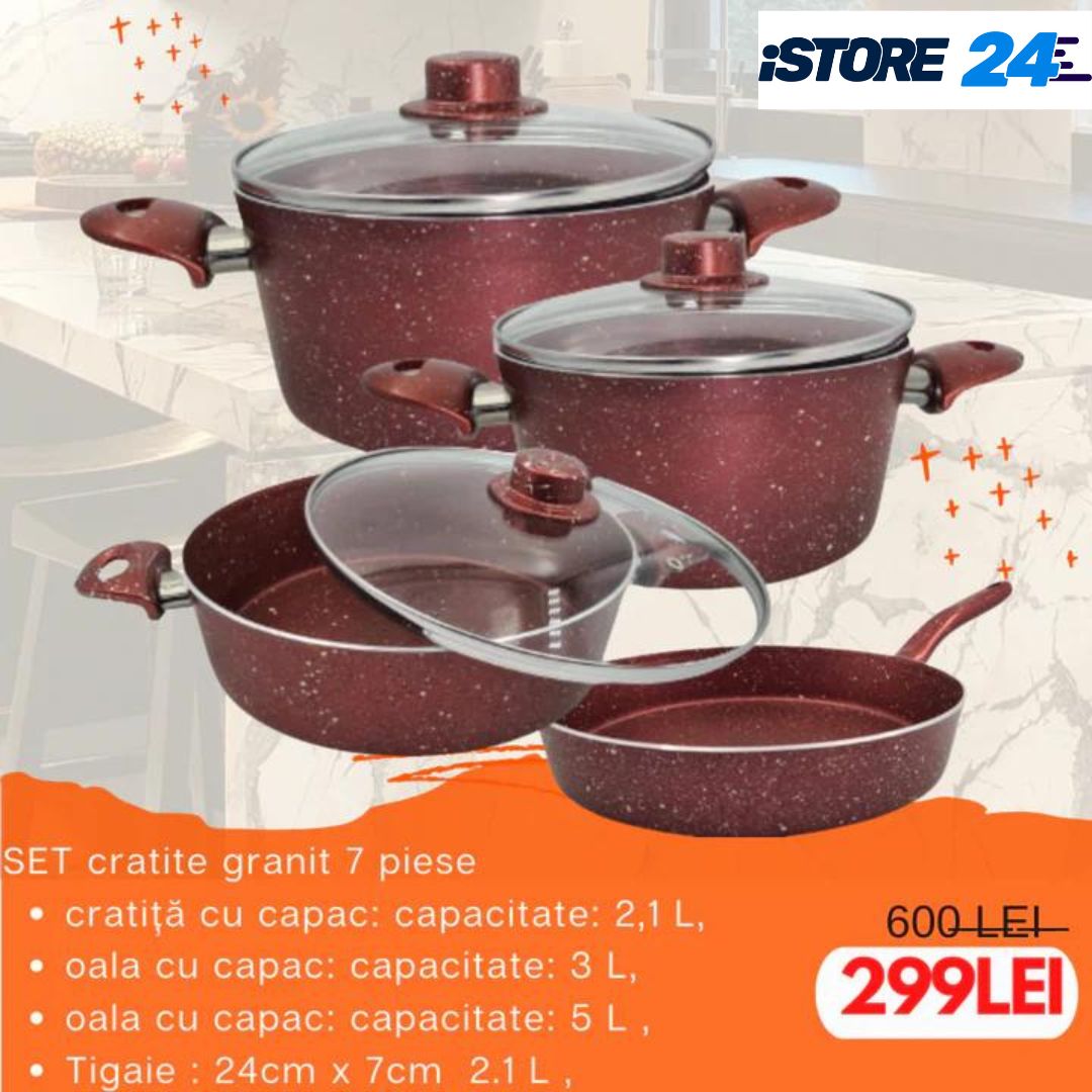 Set gatit antiaderent 7 piese GRANIT