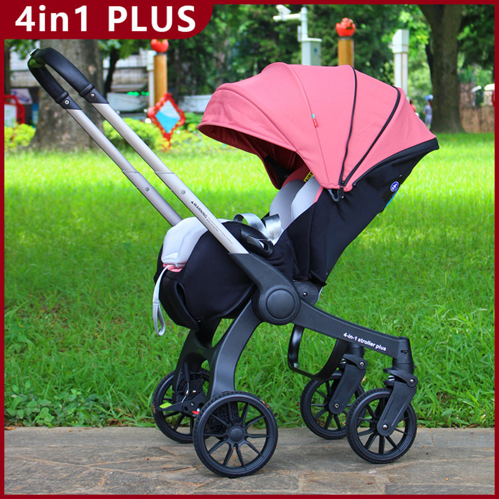 Cărucior travel 4 în 1 pentru Bebeluși Stroller Plus 2053 – Sistem Multifuncțional, 0-3 Ani