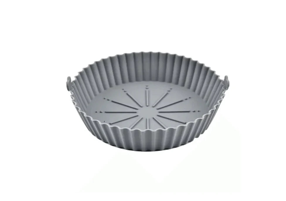 Tava pentru Air Fryer din Silicon, 18.3 cm, Gri, AT PERFORMANCE®, O Solutie Practica si Versatila pentru Gatitul Sanatos