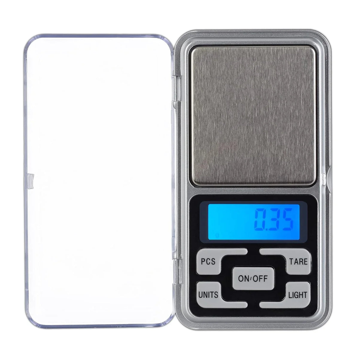 Cântar digital de buzunar AT PERFORMANCE®, multifunctional, cu funcție PCS/TARE, protecție plastic, 200g/0.001g