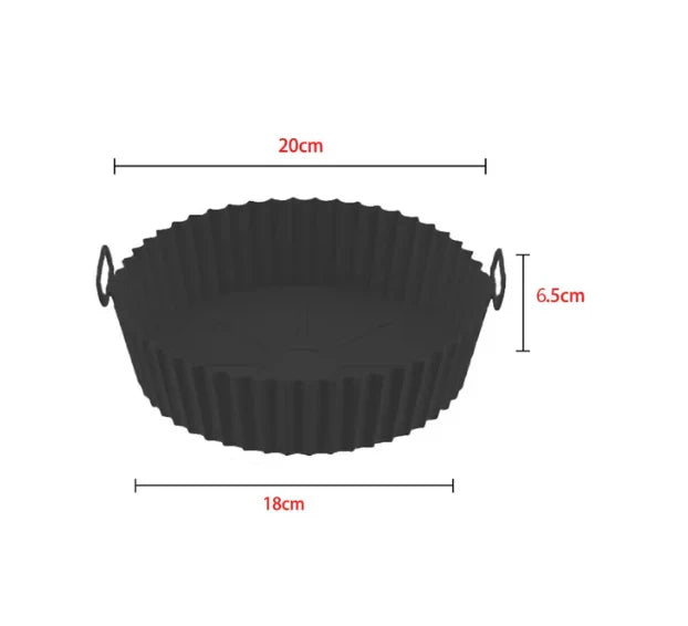 Tava pentru Air Fryer din Silicon, 18.3 cm, Gri, AT PERFORMANCE®, O Solutie Practica si Versatila pentru Gatitul Sanatos