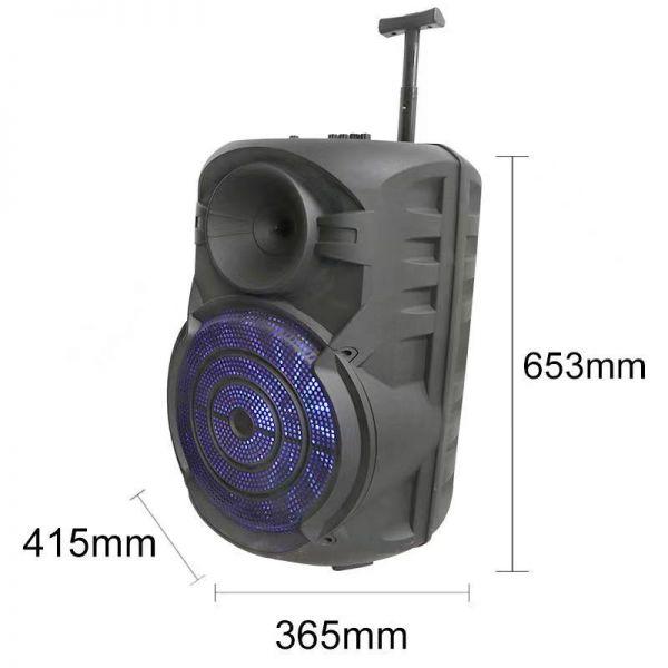 Boxa Activa Portabila TrollerZQS,450W, 15 Inch , Microfon Wireless, USB, Radio,Bluetooth,Telecomanda JOC LUMINI RGB