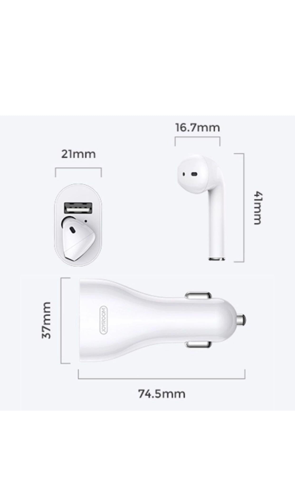 Casti Bluetooth , wireless (fara fir), cu Incarcator Masina USB, Control Touch, Handsfree, Compatibilitate: Universal, Oferta limitata - Alb