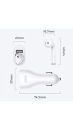 Casti Bluetooth , wireless (fara fir), cu Incarcator Masina USB, Control Touch, Handsfree, Compatibilitate: Universal, Oferta limitata - Alb