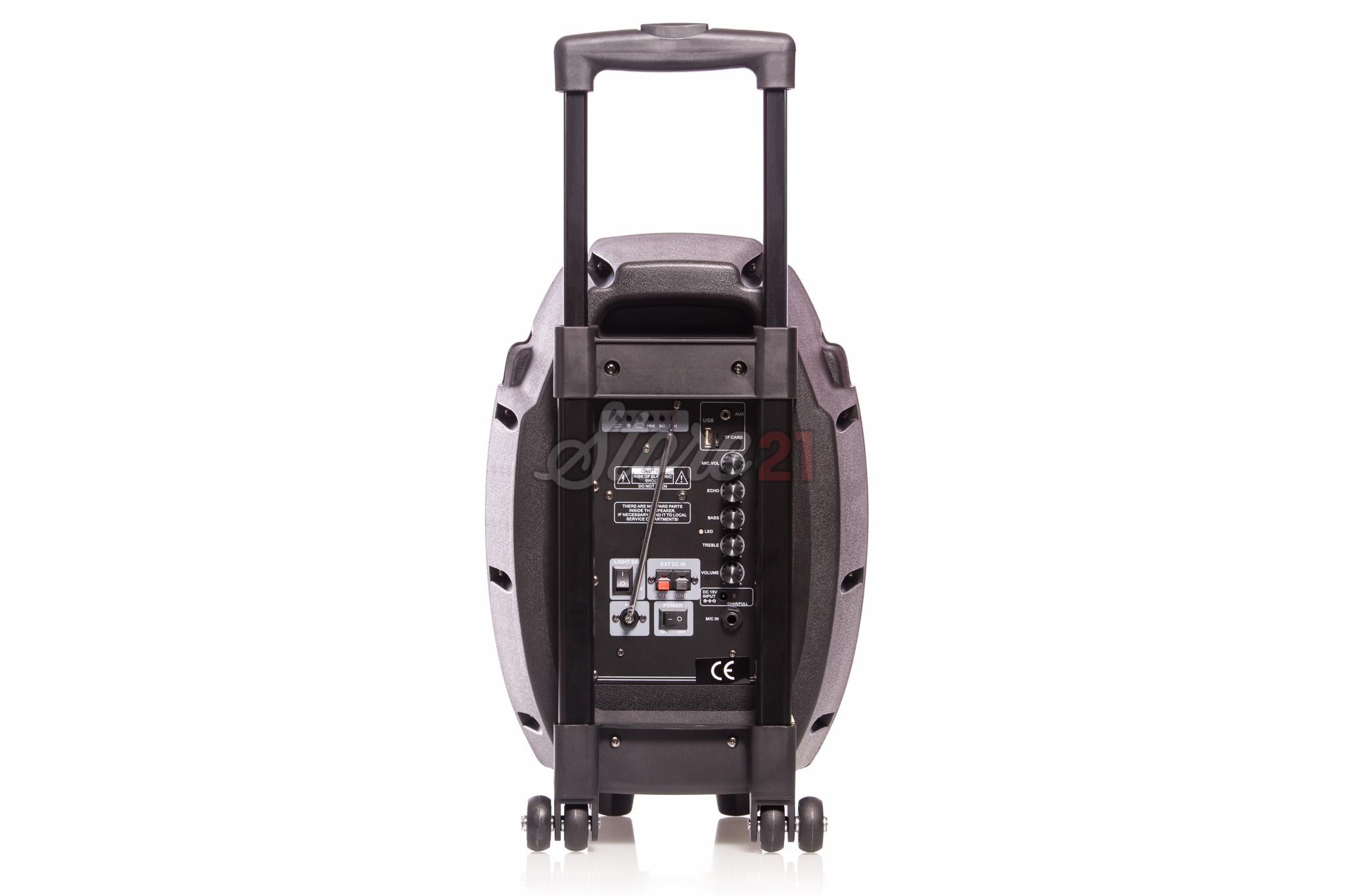 Boxa Activa Profesionala Portabila , Troler Temeisheng  Q7,95W, 10 Inch ,2 Microfoane Wireless, USB, Radio, Bluetooth