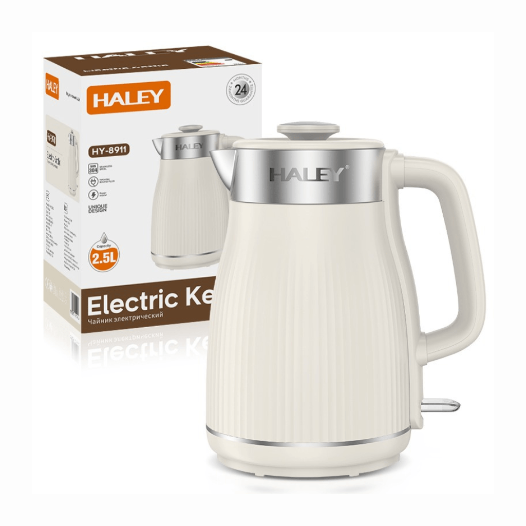 Fierbător Electric Din Plastic 2,2L, HY-8911, 1800W, Interior Din Inox, Oprire Automată 3-Way, Bază 360°