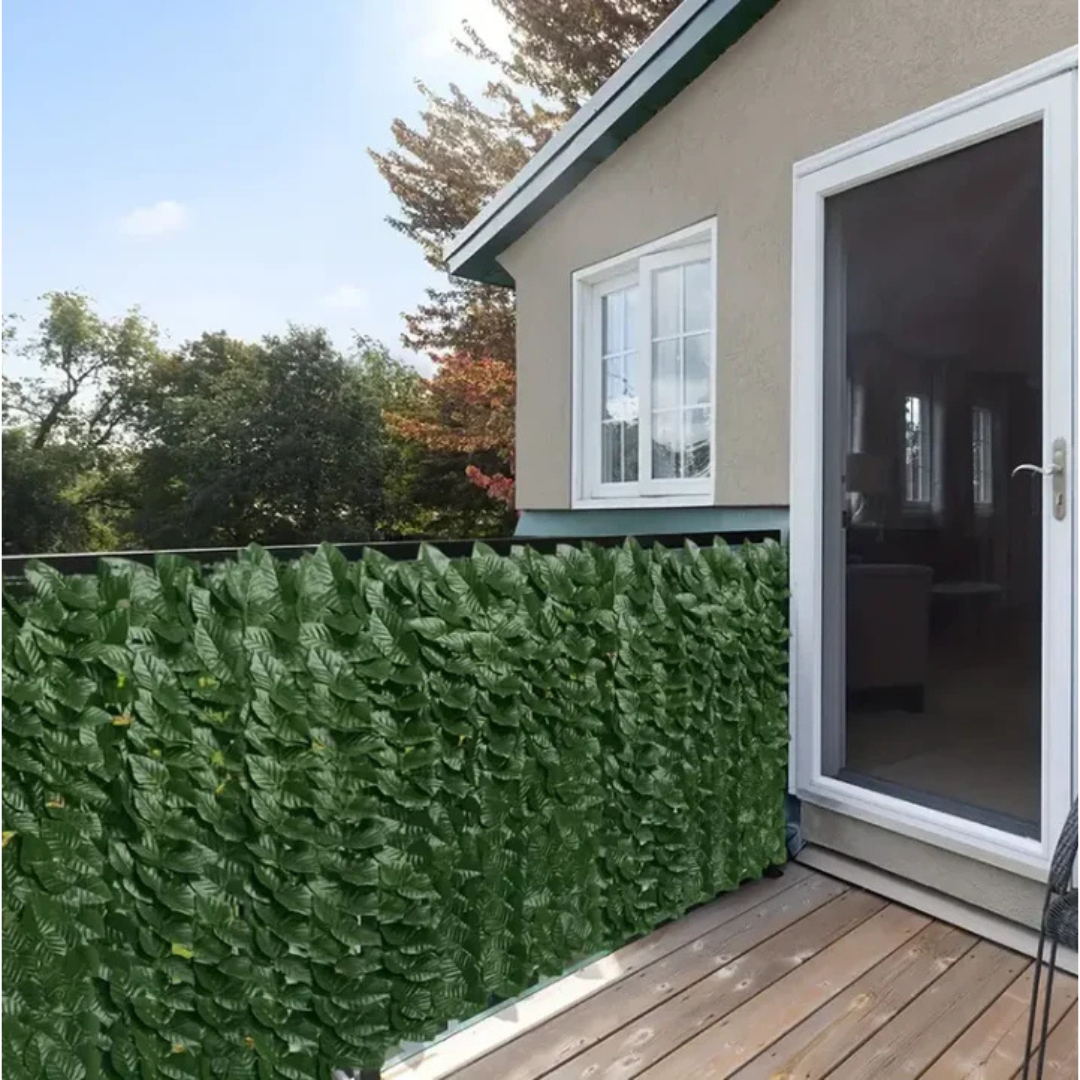 Gard viu decorativ frunze artificiale AT PERFORMANCE®, 3m x 1m lungime, verde deschis