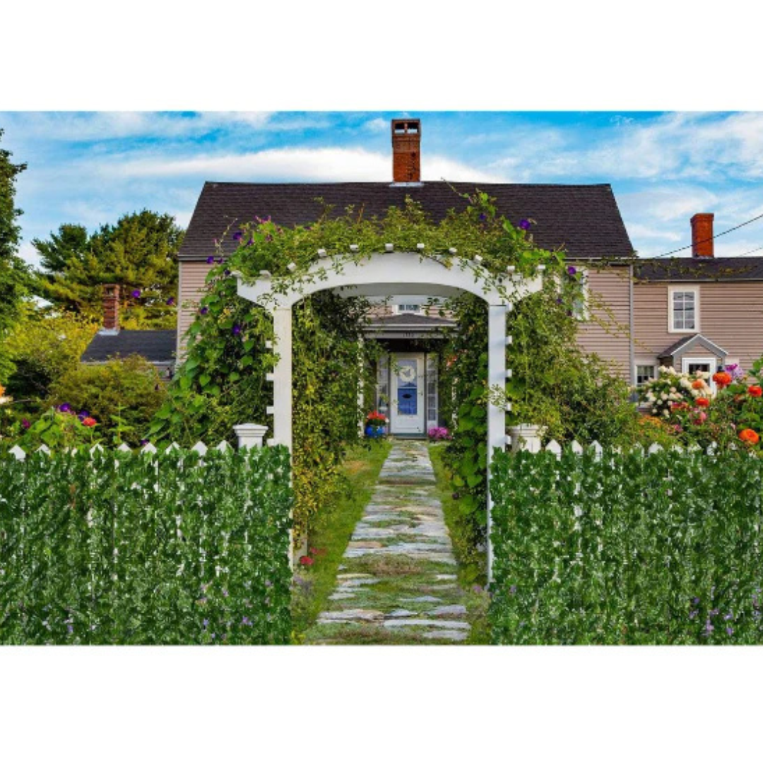 Gard viu decorativ frunze artificiale AT PERFORMANCE®, 3m x 1m lungime, verde deschis