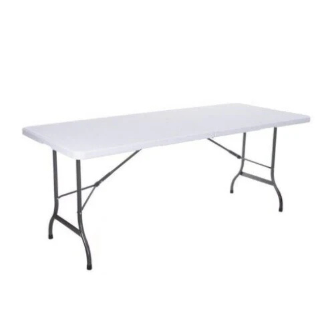 Masa plianta dreptunghiulara 180 x 72 x 70 cm politilena,cadru din otel, maner transport, sustine 100 kg.