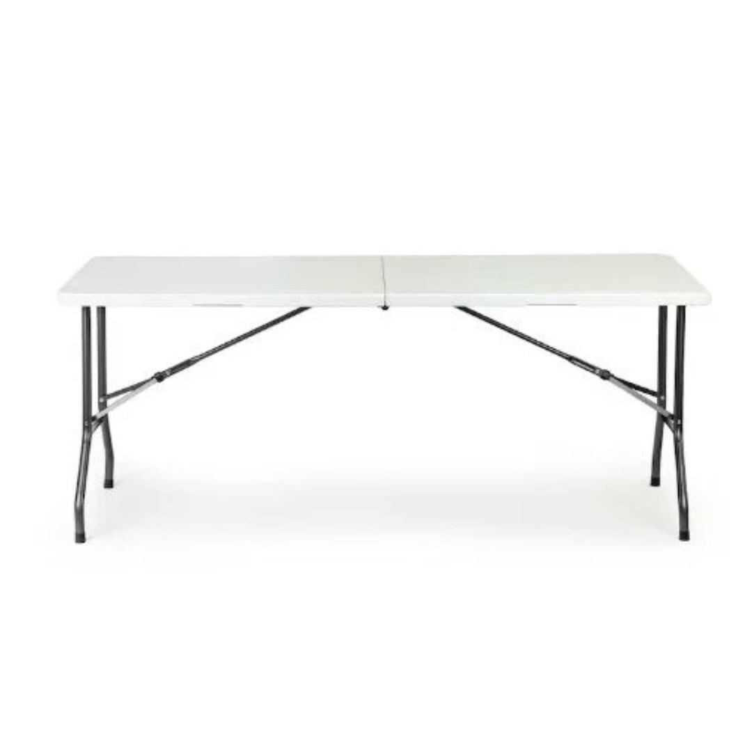 Masa plianta dreptunghiulara 180 x 72 x 70 cm politilena,cadru din otel, maner transport, sustine 100 kg.