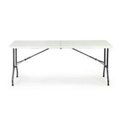 Masa plianta dreptunghiulara 180 x 72 x 70 cm politilena,cadru din otel, maner transport, sustine 100 kg.