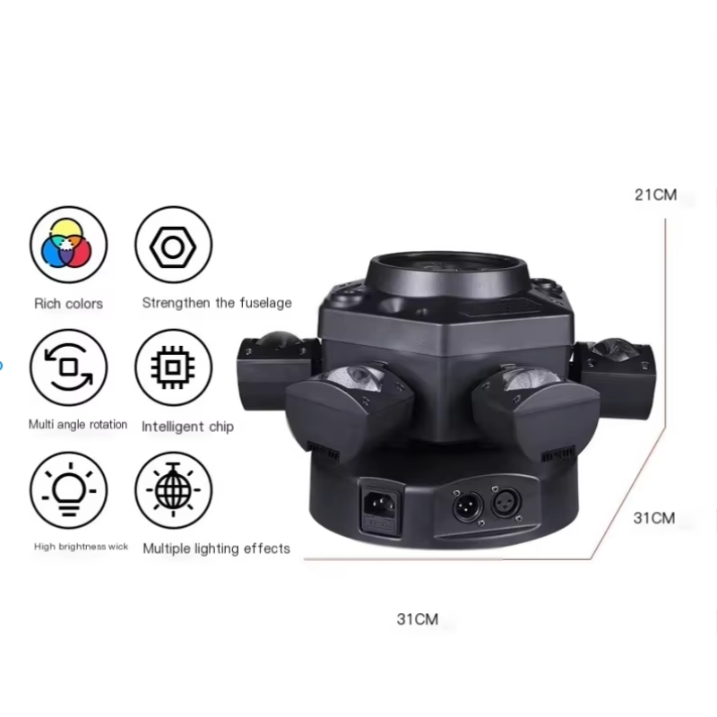 Proiector Moving Head Profesional 6 Brațe 120W RGBW 4-în-1 DMX512 cu Telecomandă