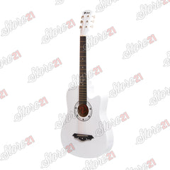 Chitara Acustica Alba – 6 Corzi Metalice 4/4,Recomandata Peste 11 Ani, Inclusiv Adulti