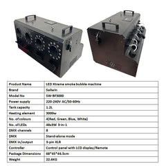 masina de facuta fum si balone  (bule de fum) 3000w 48x3w rgb leduri si telecomanda party DJ!