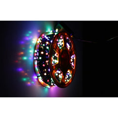 Pachet 2 x Instalatie de Craciun liniara AT PERFORMANCE®, interior/exterior, rola 2x 50m,8 jocuri de lumini, multicolora, fir negru, 250 led.